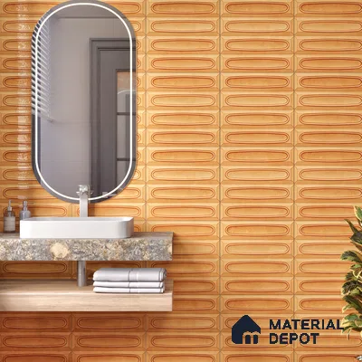 Faux Subway  Tile TL 07238 Bali 1003 1 ft x 1 ft Ceramic Glossy Finish - 9 mm  | 2 mm Spacer is Mandatory | Please Expect a Slight Variation of Pattern (Sample)